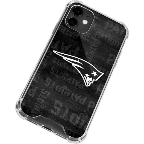 NFL New England Patriots Black & White iPhone 12 Clear Case