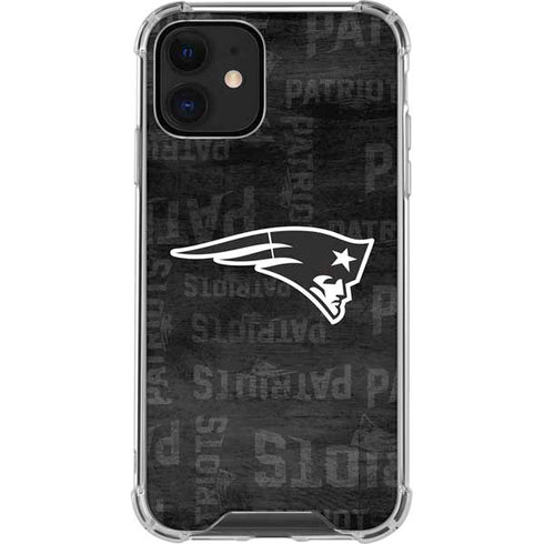 NFL New England Patriots Black & White iPhone 12 Mini Clear Case