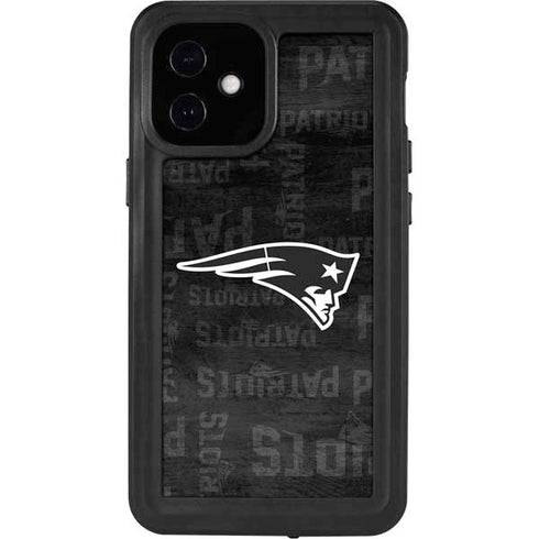NFL New England Patriots Black & White iPhone 12 Mini Waterproof Case