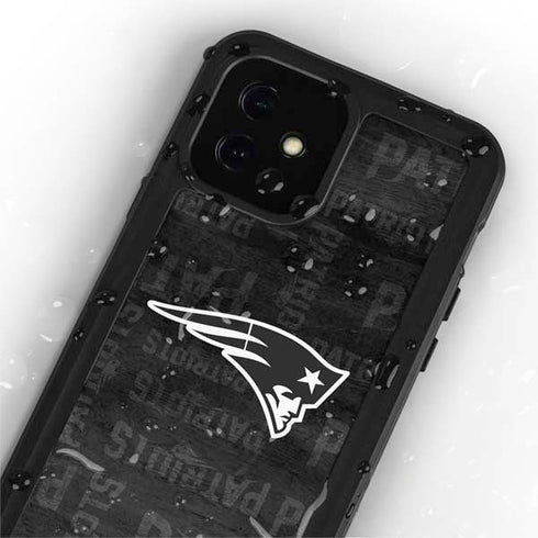 NFL New England Patriots Black & White iPhone 12 Mini Waterproof Case