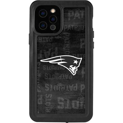 NFL New England Patriots Black & White iPhone 12 Pro Waterproof Case