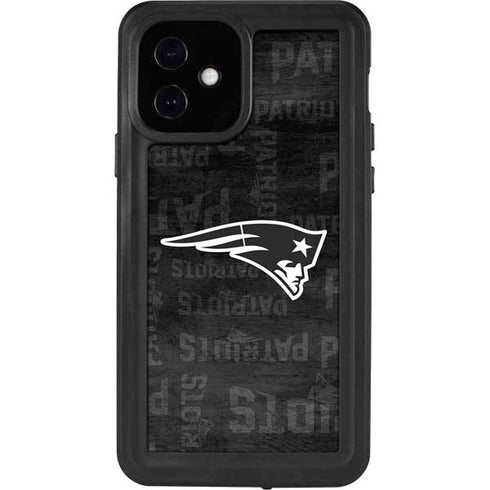NFL New England Patriots Black & White iPhone 12 Waterproof Case