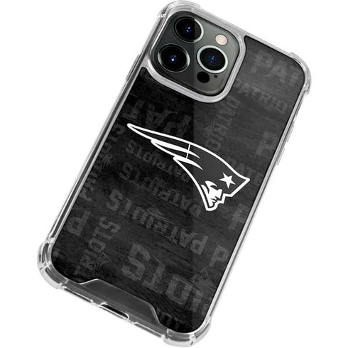 NFL New England Patriots Black & White iPhone 13 Pro Clear Case