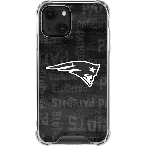 NFL New England Patriots Black & White iPhone 14 Plus Clear Case