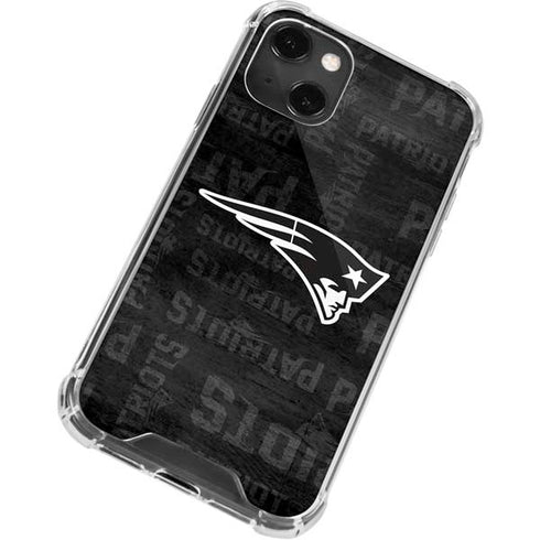 NFL New England Patriots Black & White iPhone 14 Plus Clear Case