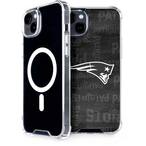 NFL New England Patriots Black & White iPhone 15 Plus MagSafe Case