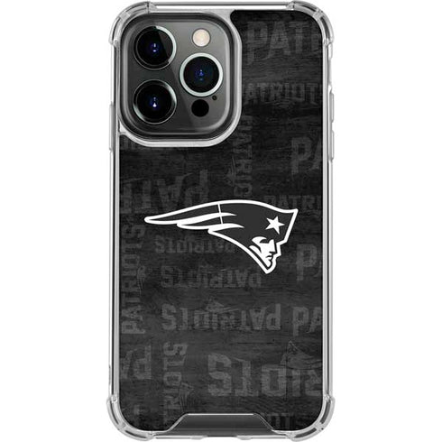 NFL New England Patriots Black & White iPhone 15 Pro Clear Case