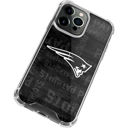NFL New England Patriots Black & White iPhone 14 Pro Clear Case