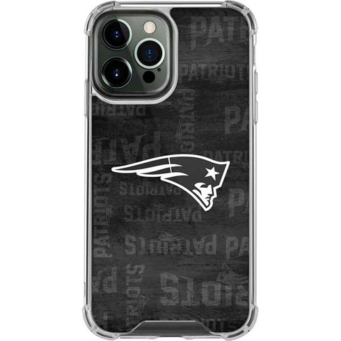 NFL New England Patriots Black & White iPhone 14 Pro Max Clear Case