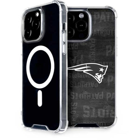 NFL New England Patriots Black & White iPhone 14 Pro Max MagSafe Case