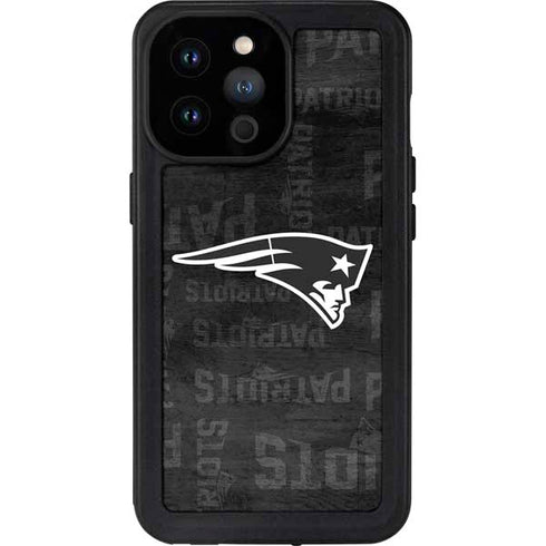 NFL New England Patriots Black & White iPhone 14 Pro Max Waterproof Case