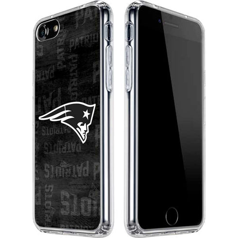 NFL New England Patriots Black & White iPhone SE (2nd & 3rd Gen) Clear Case