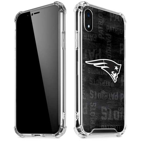 NFL New England Patriots Black & White iPhone XR Clear Case