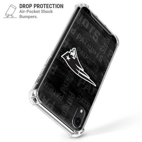 NFL New England Patriots Black & White iPhone XR Clear Case