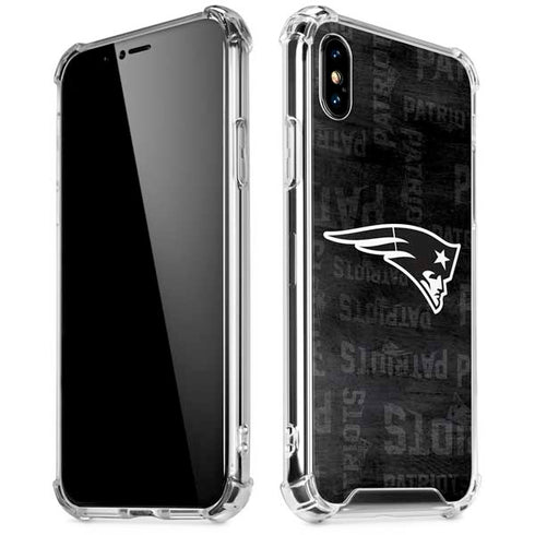 NFL New England Patriots Black & White iPhone XS Max Clear Case