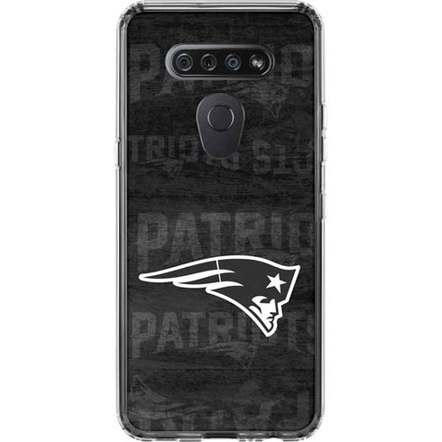 NFL New England Patriots Black & White LG K51/Q51 Clear Case