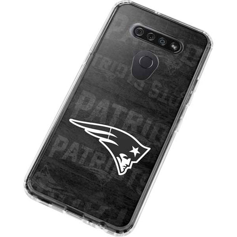 NFL New England Patriots Black & White LG K51/Q51 Clear Case