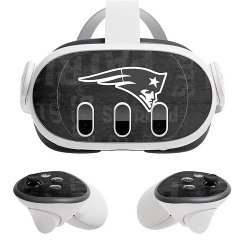 NFL New England Patriots Black & White Meta Quest 3 Skin