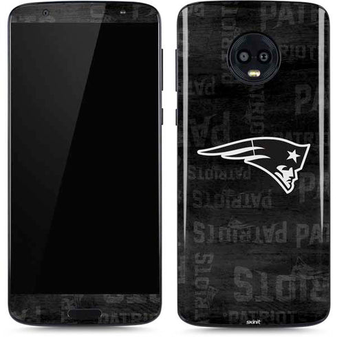 NFL New England Patriots Black & White Moto G6 Skin