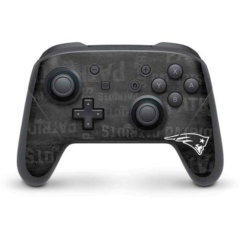 NFL New England Patriots Black & White Nintendo Switch Pro Controller Skin