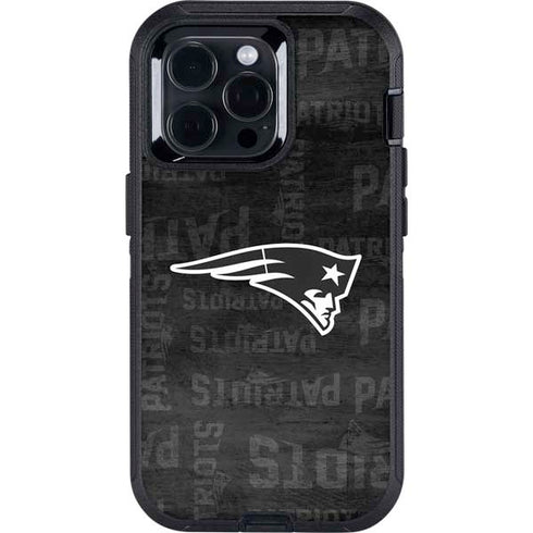NFL New England Patriots Black & White Otterbox Defender iPhone Skin