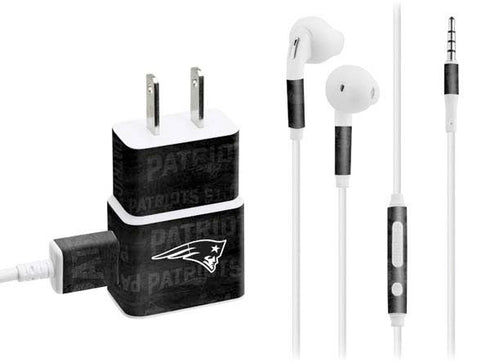 NFL New England Patriots Black & White Phone Charger Skin