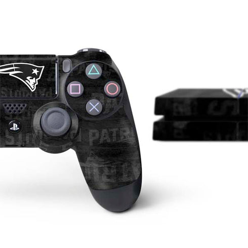 NFL New England Patriots Black & White PS4 Console and Controller Bundle Skin