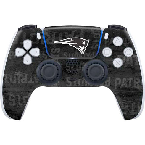 NFL New England Patriots Black & White PS5 Controller Skin