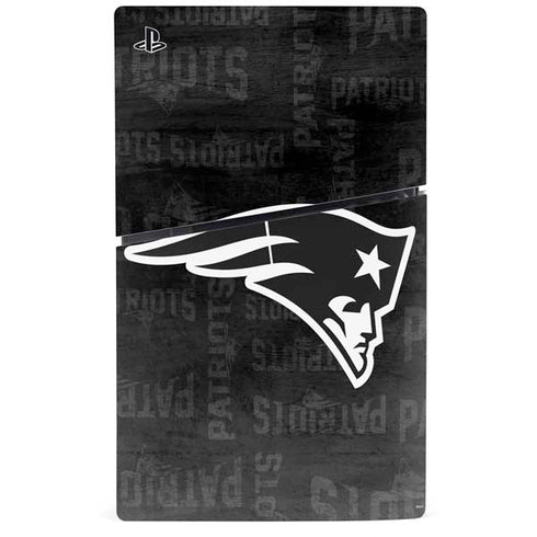 NFL New England Patriots Black & White PS5 Slim Disk Console Skin