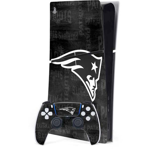 NFL New England Patriots Black & White PS5 Slim Digital Edition Bundle Skin