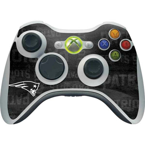 NFL New England Patriots Black & White Xbox 360 Wireless Controller Skin