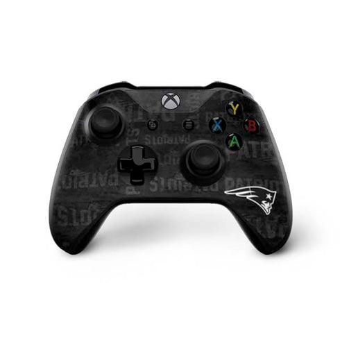 NFL New England Patriots Black & White Xbox One X Controller Skin
