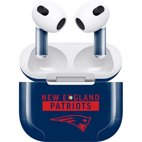 NFL New England Patriots Blue Performance Series Apple AirPods (3rd Gen 2021) Skin
