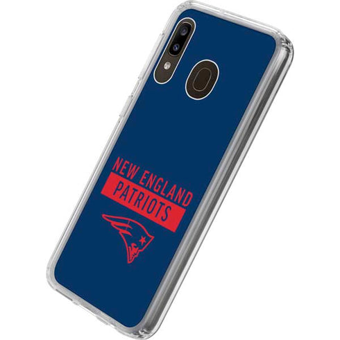 NFL New England Patriots Blue Performance Series Galaxy A20 Clear Case