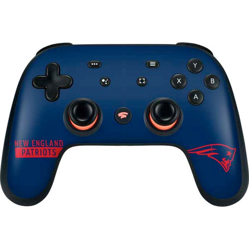 NFL New England Patriots Blue Performance Series Google Stadia Controller Skin