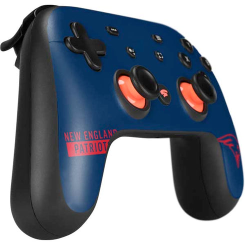 NFL New England Patriots Blue Performance Series Google Stadia Controller Skin