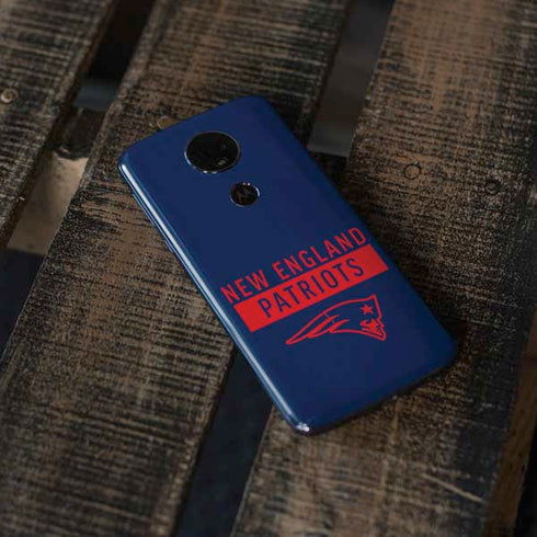 NFL New England Patriots Blue Performance Series Moto E5 Plus Skin