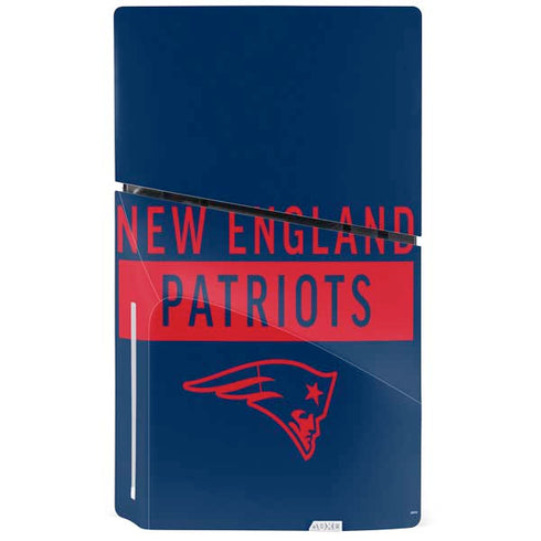 NFL New England Patriots Blue Performance Series PS5 Slim Disk Console Skin