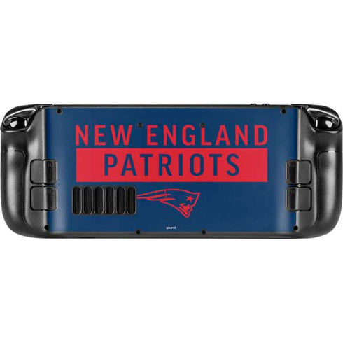 NFL New England Patriots Blue Performance Series Steam Deck Handheld Gaming Computer Skin