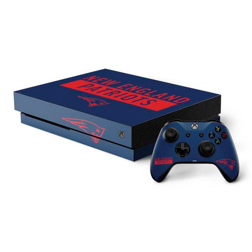 NFL New England Patriots Blue Performance Series Xbox One X Bundle Skin