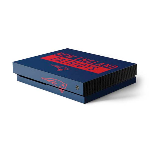 NFL New England Patriots Blue Performance Series Xbox One X Console Skin