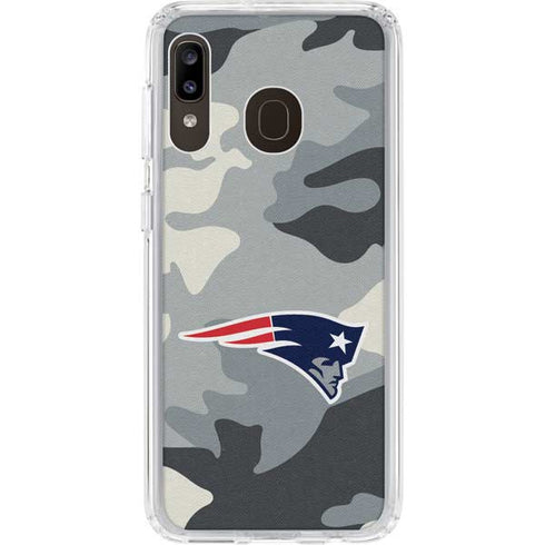 NFL New England Patriots Camo Galaxy A20 Clear Case