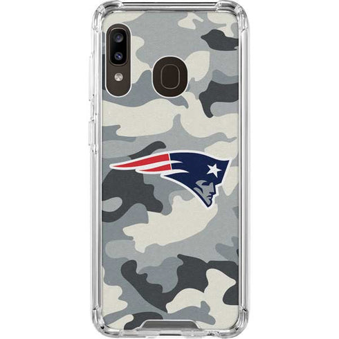NFL New England Patriots Camo Galaxy A30 Clear Case