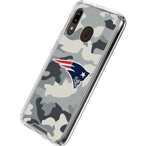 NFL New England Patriots Camo Galaxy A30 Clear Case