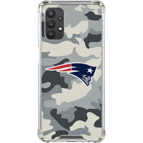 NFL New England Patriots Camo Galaxy A32 5G Clear Case