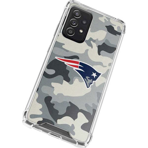 NFL New England Patriots Camo Galaxy A52 5G Clear Case