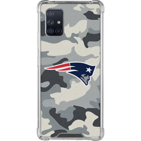NFL New England Patriots Camo Galaxy A71 5G Clear Case