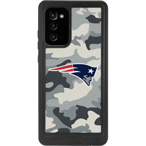 NFL New England Patriots Camo Galaxy Note20 5G Waterproof Case