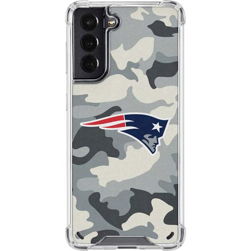 NFL New England Patriots Camo Galaxy S21 5G Clear Case
