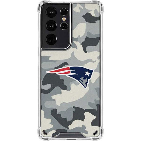 NFL New England Patriots Camo Galaxy S21 Ultra 5G Clear Case
